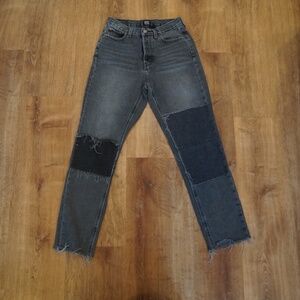 BDG Urban Outfitters Patchwork Jeans Straight Leg Raw Hem Denim Size 27